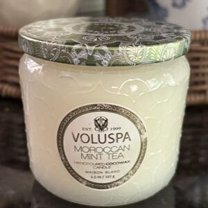 Voluspa Moroccan Mint Tea Jar Candle 4.5 oz Hand-Poured Luxury Coconut Wax New